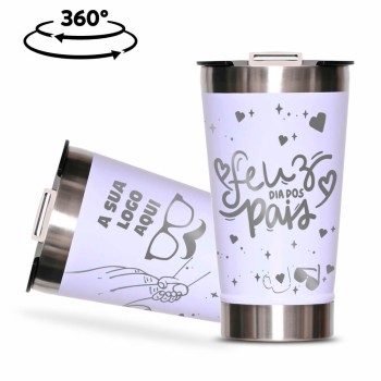 CANECA, COPOS E TAÇAS COPOS COPOS TÉRMICOS MODELO COM ABRIDOR GRAVAÇÃO 360 470ML Preto e branco frente - 10 un.
