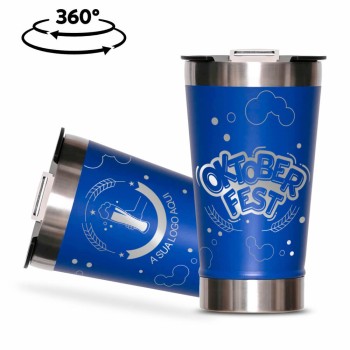 CANECA, COPOS E TAÇAS COPOS COPOS TÉRMICOS MODELO COM ABRIDOR GRAVAÇÃO 360 470ML Preto e branco frente - 10 un.
