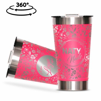 CANECA, COPOS E TAÇAS COPOS COPOS TÉRMICOS MODELO COM ABRIDOR GRAVAÇÃO 360 470ML Preto e branco frente - 1 un.