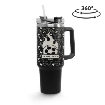 CANECA, COPOS E TAÇAS COPOS COPOS TÉRMICOS MODELO QUENCH PRO TAMPA ACRÍLICA GRAVAÇÃO 360 Preto e branco frente - 5 un.