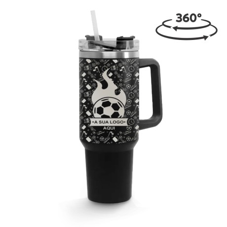 CANECA, COPOS E TAÇAS COPOS COPOS TÉRMICOS MODELO QUENCH PRO TAMPA ACRÍLICA GRAVAÇÃO 360 Preto e branco frente - 5 un.