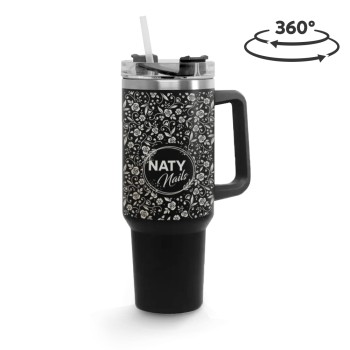 CANECA, COPOS E TAÇAS COPOS COPOS TÉRMICOS MODELO QUENCH PRO TAMPA ACRÍLICA GRAVAÇÃO 360 Preto e branco frente - 10 un.