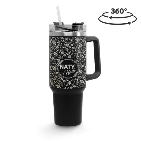 CANECA, COPOS E TAÇAS COPOS COPOS TÉRMICOS MODELO QUENCH PRO TAMPA ACRÍLICA GRAVAÇÃO 360 Preto e branco frente - 10 un.