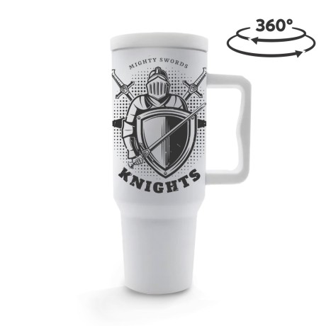 CANECA, COPOS E TAÇAS COPOS COPOS TÉRMICOS MODELO QUENCH PRO TAMPA LISA GRAVAÇÃO 360 Preto e branco frente - 1 un.