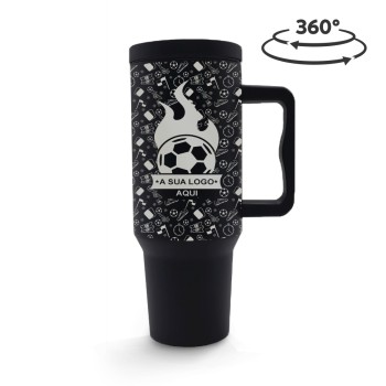 CANECA, COPOS E TAÇAS COPOS COPOS TÉRMICOS MODELO QUENCH PRO TAMPA LISA GRAVAÇÃO 360 Preto e branco frente - 10 un.