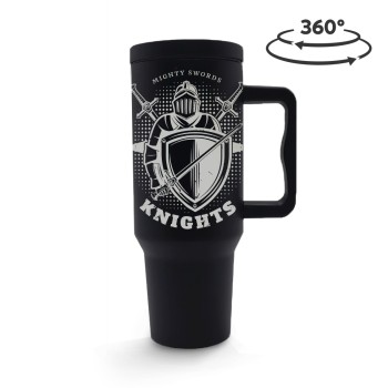 CANECA, COPOS E TAÇAS COPOS COPOS TÉRMICOS MODELO QUENCH PRO TAMPA LISA GRAVAÇÃO 360 Preto e branco frente - 1 un.
