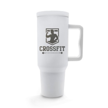 CANECA, COPOS E TAÇAS COPOS COPOS TÉRMICOS MODELO QUENCH PRO TAMPA LISA GRAVAÇÃO FRONTAL Preto e branco frente - 1 un.