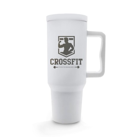 CANECA, COPOS E TAÇAS COPOS COPOS TÉRMICOS MODELO QUENCH PRO TAMPA LISA GRAVAÇÃO FRONTAL Preto e branco frente - 1 un.