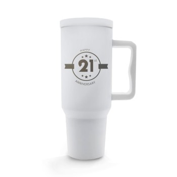 CANECA, COPOS E TAÇAS COPOS COPOS TÉRMICOS MODELO QUENCH PRO TAMPA LISA GRAVAÇÃO FRONTAL Preto e branco frente - 10 un.