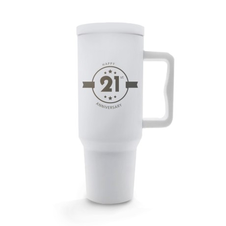 CANECA, COPOS E TAÇAS COPOS COPOS TÉRMICOS MODELO QUENCH PRO TAMPA LISA GRAVAÇÃO FRONTAL Preto e branco frente - 10 un.