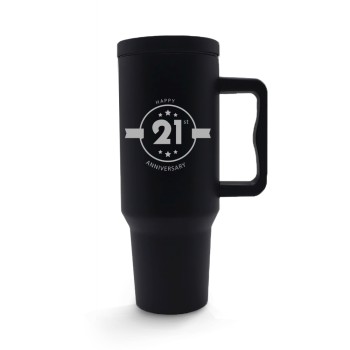 CANECA, COPOS E TAÇAS COPOS COPOS TÉRMICOS MODELO QUENCH PRO TAMPA LISA GRAVAÇÃO FRONTAL Preto e branco frente - 10 un.