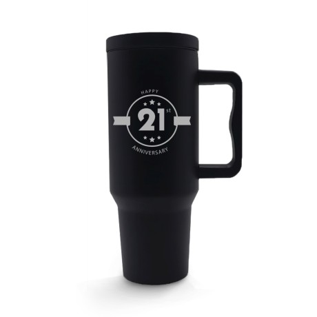 CANECA, COPOS E TAÇAS COPOS COPOS TÉRMICOS MODELO QUENCH PRO TAMPA LISA GRAVAÇÃO FRONTAL Preto e branco frente - 10 un.