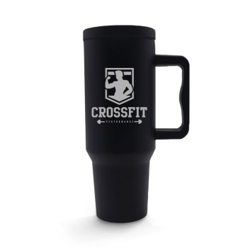 CANECA, COPOS E TAÇAS COPOS COPOS TÉRMICOS MODELO QUENCH PRO TAMPA LISA GRAVAÇÃO FRONTAL Preto e branco frente - 1 un.