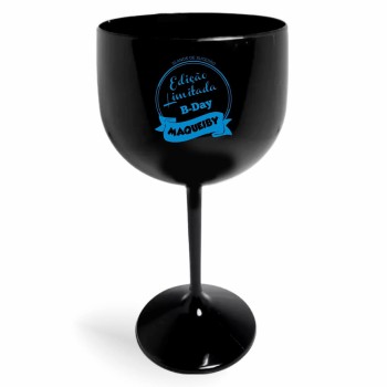 CANECA, COPOS E TAÇAS TAÇAS TAÇAS PLÁSTICAS TAÇA DE GIN 580ML IMPRESSÃO 1 COR LEITOSA 50 un. - Preto e branco frente