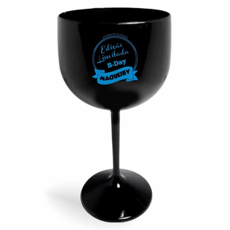 CANECA, COPOS E TAÇAS TAÇAS TAÇAS PLÁSTICAS TAÇA DE GIN 580ML IMPRESSÃO 1 COR LEITOSA 50 un. - Preto e branco frente