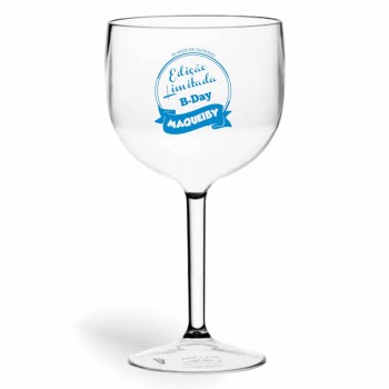 TAÇAS PLÁSTICAS DE GIN 580ML IMPRESSÃO 1 COR DEGRADÊ Preto e branco frente - 50 un.