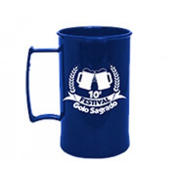 CANECAS E COPOS CANECAS PLÁSTICAS CHOPP 300ML IMPRESSÃO 1 COR LEITOSA AZUL Preto e branco frente - 300 un.