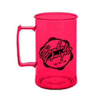 CANECAS E COPOS CANECAS PLÁSTICAS CHOPP 300ML IMPRESSÃO 1 COR TRANSPARENTE ROSA 1000 un. - Preto e branco frente