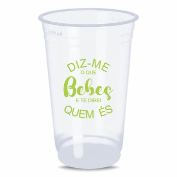 CANECAS E COPOS COPOS DESCARTÁVEIS 400ML IMPRESSÃO SILK TRANSPARENTE 500 un. - Preto e branco frente e verso
