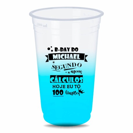 CANECAS E COPOS COPOS DESCARTÁVEIS 500ML IMPRESSÃO SILK DEGRADÊ 50 un. - Preto e branco frente e verso