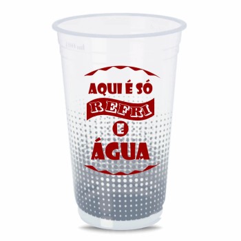 CANECAS E COPOS COPOS DESCARTÁVEIS 500ML IMPRESSÃO SILK TRANSPARENTE 360º 1000 un. - Preto e branco frente e verso