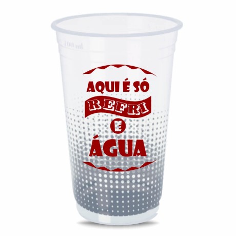 CANECAS E COPOS COPOS DESCARTÁVEIS 500ML IMPRESSÃO SILK TRANSPARENTE 360º 1000 un. - Preto e branco frente e verso
