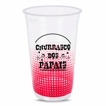 CANECAS E COPOS COPOS DESCARTÁVEIS 700ML IMPRESSÃO SILK TRANSPARENTE 360º 500 un. - Preto e branco frente e verso