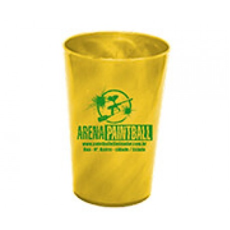 CANECAS E COPOS COPOS PLÁSTICOS COPO TWISTER 480ML IMPRESSÃO 1 COR LEITOSO AMARELO NEON Preto e branco frente - 500 un.