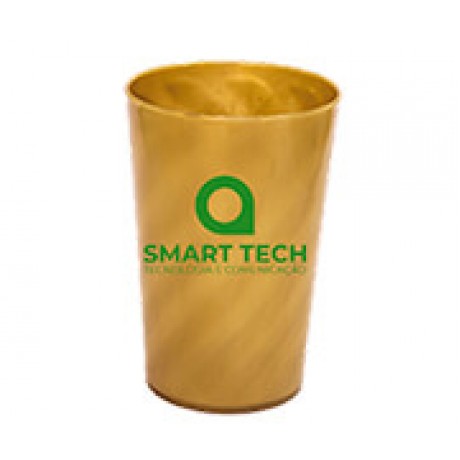 CANECAS E COPOS COPOS PLÁSTICOS COPO TWISTER 480ML IMPRESSÃO 1 COR LEITOSO DOURADO Preto e branco frente - 1000 un.