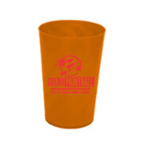 CANECAS E COPOS COPOS PLÁSTICOS COPO TWISTER 480ML IMPRESSÃO 1 COR LEITOSO LARANJA NEON 500 un. - Preto e branco frente