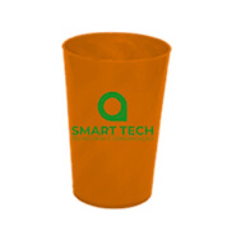 CANECAS E COPOS COPOS PLÁSTICOS COPO TWISTER 480ML IMPRESSÃO 1 COR LEITOSO LARANJA NEON Preto e branco frente - 1000 un.