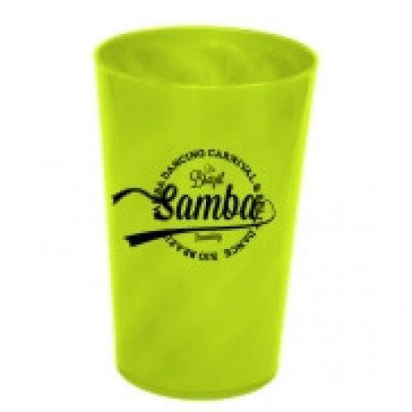 CANECAS E COPOS COPOS PLÁSTICOS COPO TWISTER 480ML IMPRESSÃO 1 COR LEITOSO VERDE NEON Preto e branco frente - 250 un.