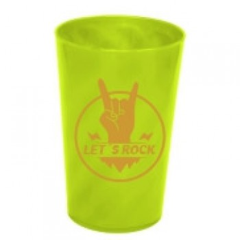 CANECAS E COPOS COPOS PLÁSTICOS COPO TWISTER 480ML IMPRESSÃO 1 COR LEITOSO VERDE NEON Preto e branco frente - 1000 un.