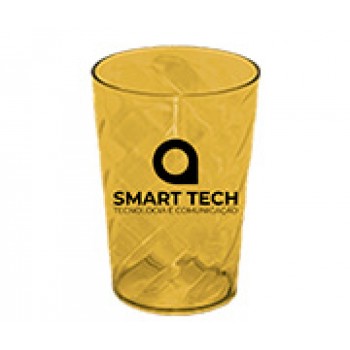 CANECAS E COPOS COPOS PLÁSTICOS COPO TWISTER 480ML IMPRESSÃO 1 COR TRANSPARENTE AMARELO Preto e branco frente - 1000 un.