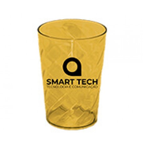 CANECAS E COPOS COPOS PLÁSTICOS COPO TWISTER 480ML IMPRESSÃO 1 COR TRANSPARENTE AMARELO Preto e branco frente - 1000 un.