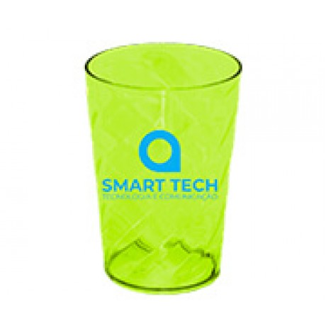 CANECAS E COPOS COPOS PLÁSTICOS COPO TWISTER 480ML IMPRESSÃO 1 COR TRANSPARENTE AMARELO NEON Preto e branco frente - 1000 un.