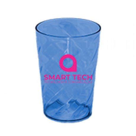 CANECAS E COPOS COPOS PLÁSTICOS COPO TWISTER 480ML IMPRESSÃO 1 COR TRANSPARENTE AZUL Preto e branco frente - 1000 un.