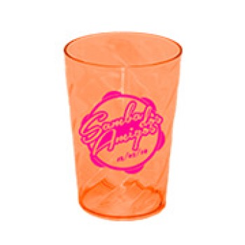 CANECAS E COPOS COPOS PLÁSTICOS COPO TWISTER 480ML IMPRESSÃO 1 COR TRANSPARENTE LARANJA NEON Preto e branco frente - 50 un.