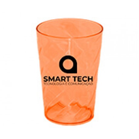 CANECAS E COPOS COPOS PLÁSTICOS COPO TWISTER 480ML IMPRESSÃO 1 COR TRANSPARENTE LARANJA NEON Preto e branco frente - 1000 un.