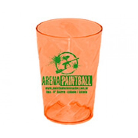 CANECAS E COPOS COPOS PLÁSTICOS COPO TWISTER 480ML IMPRESSÃO 1 COR TRANSPARENTE LARANJA NEON Preto e branco frente - 500 un.
