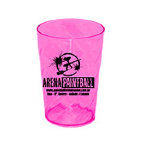 CANECAS E COPOS COPOS PLÁSTICOS COPO TWISTER 480ML IMPRESSÃO 1 COR TRANSPARENTE ROSA NEON 500 un. - Preto e branco frente