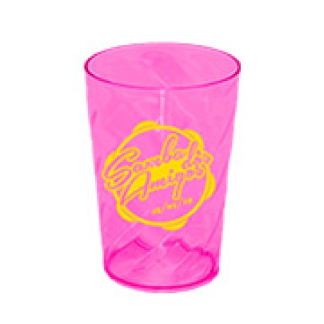 CANECAS E COPOS COPOS PLÁSTICOS COPO TWISTER 480ML IMPRESSÃO 1 COR TRANSPARENTE ROSA NEON Preto e branco frente - 50 un.