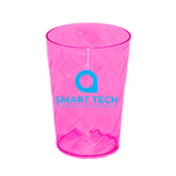 CANECAS E COPOS COPOS PLÁSTICOS COPO TWISTER 480ML IMPRESSÃO 1 COR TRANSPARENTE ROSA NEON Preto e branco frente - 1000 un.