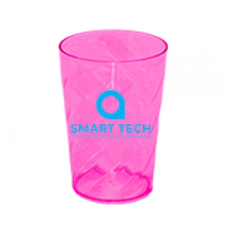 CANECAS E COPOS COPOS PLÁSTICOS COPO TWISTER 480ML IMPRESSÃO 1 COR TRANSPARENTE ROSA NEON Preto e branco frente - 1000 un.
