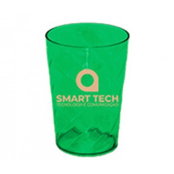 CANECAS E COPOS COPOS PLÁSTICOS COPO TWISTER 480ML IMPRESSÃO 1 COR TRANSPARENTE VERDE Preto e branco frente - 1000 un.