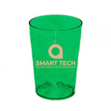 CANECAS E COPOS COPOS PLÁSTICOS COPO TWISTER 480ML IMPRESSÃO 1 COR TRANSPARENTE VERDE Preto e branco frente - 1000 un.