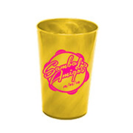 CANECAS E COPOS COPOS PLÁSTICOS COPO TWISTER 600ML IMPRESSÃO 1 COR LEITOSO AMARELO NEON Preto e branco frente - 50 un.