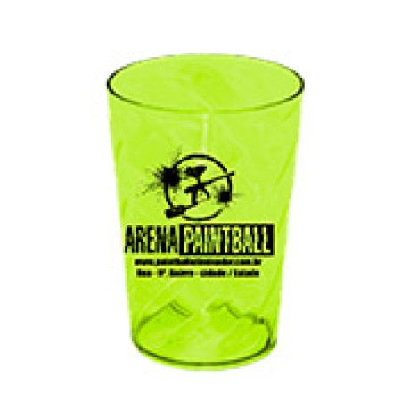 CANECAS E COPOS COPOS PLÁSTICOS COPO TWISTER 600ML IMPRESSÃO 1 COR TRANSPARENTE AMARELO NEON 500 un. - Preto e branco frente