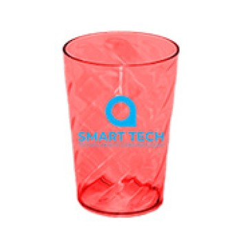 CANECAS E COPOS COPOS PLÁSTICOS COPO TWISTER 600ML IMPRESSÃO 1 COR TRANSPARENTE VERMELHO 1000 un. - Preto e branco frente