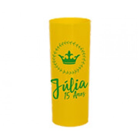 CANECAS E COPOS COPOS PLÁSTICOS LONG DRINK 350ML IMPRESSÃO 1 COR LEITOSO AMARELO Preto e branco frente - 1000 un.